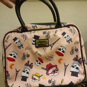 Betsey Johnson pink skulls purse